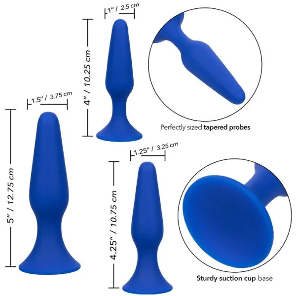 Admiral Kit 3 Analplug Blau von Calexotics | Fesselliebe.de