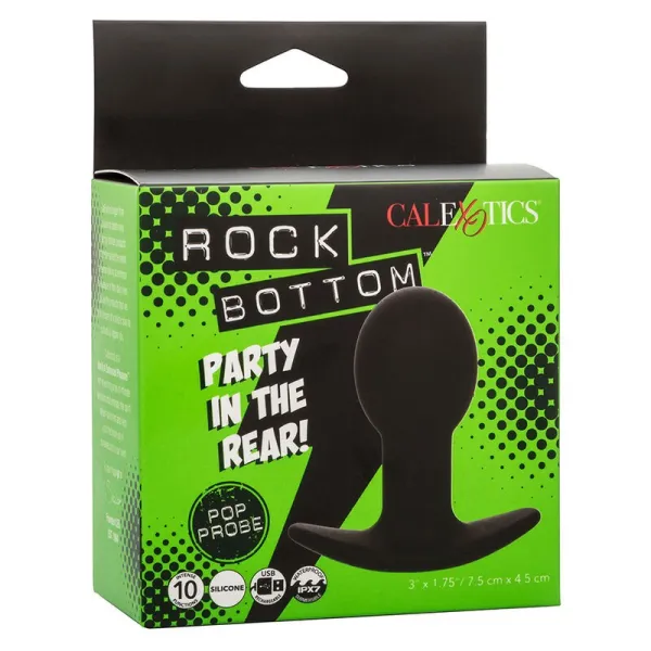 Rock Bottom Anal Plug 10 Vibrationen Silikon Schwarz von Calexotics | Fesselliebe.de