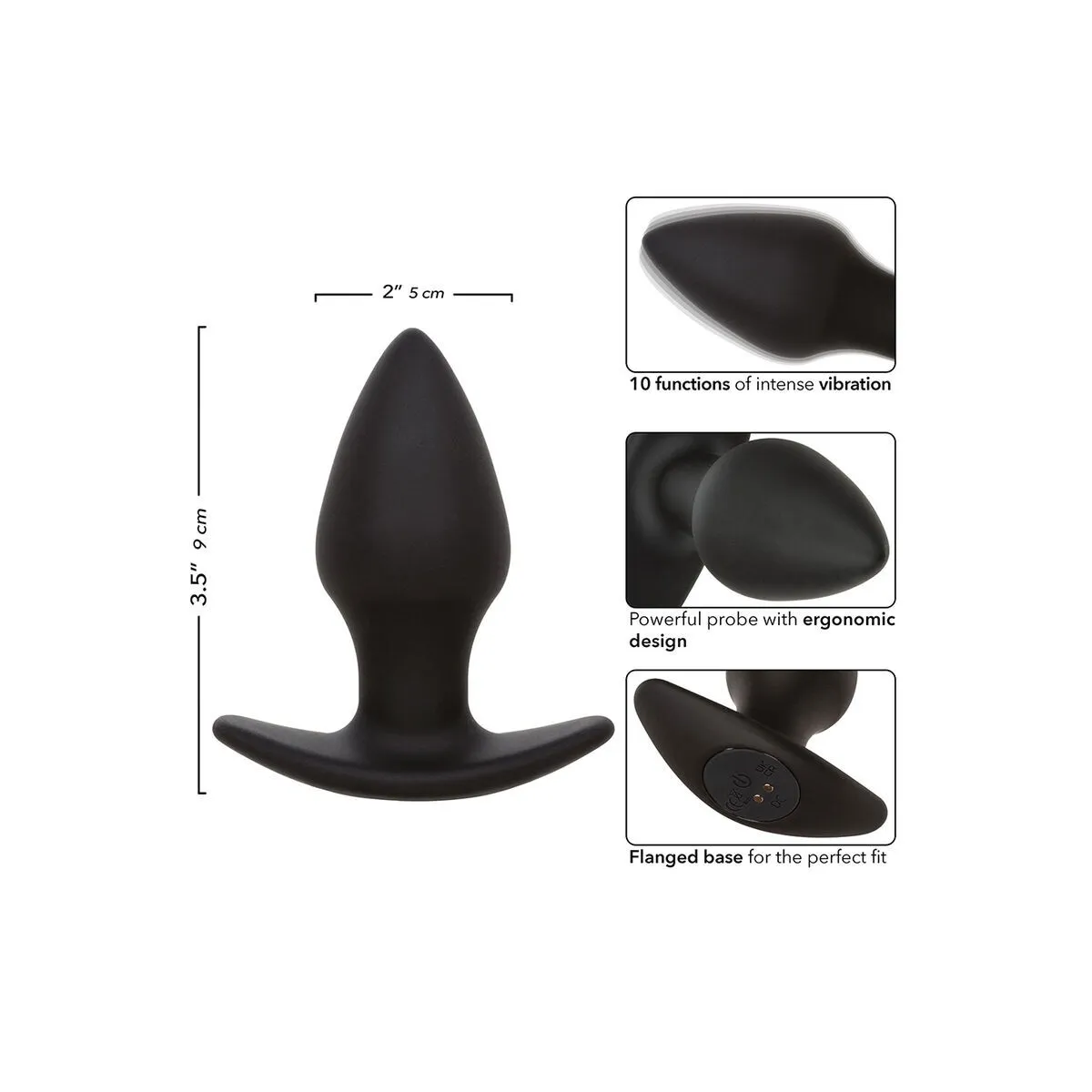 Rock Bottom Perfect Anal Plug 10 Vibrationen Silikon Schwarz von Calexotics | Fesselliebe.de
