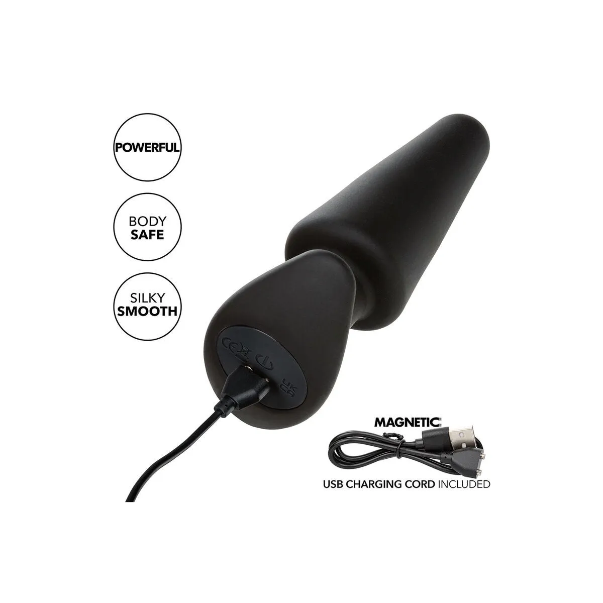 Rock Bottom Tapered Anal Plug 10 Vibraciones Silikon Schwarz von Calexotics | Fesselliebe.de