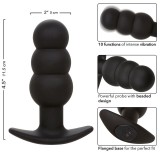 Rock Bottom Anal Plug mit Perlen 10 Vibrationen Silikon Schwarz von Calexotics | Fesselliebe.de
