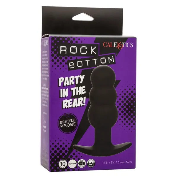 Rock Bottom Anal Plug mit Perlen 10 Vibrationen Silikon Schwarz von Calexotics | Fesselliebe.de