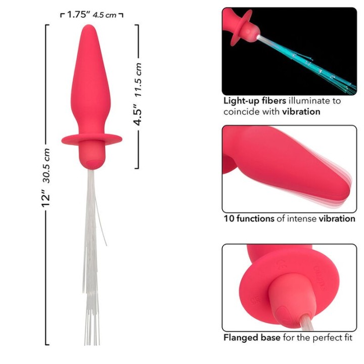 Southern Lights Light Up Leuchtende Analstecker 10 Vibrationen Silikon Rosa von Calexotics | Fesselliebe.de