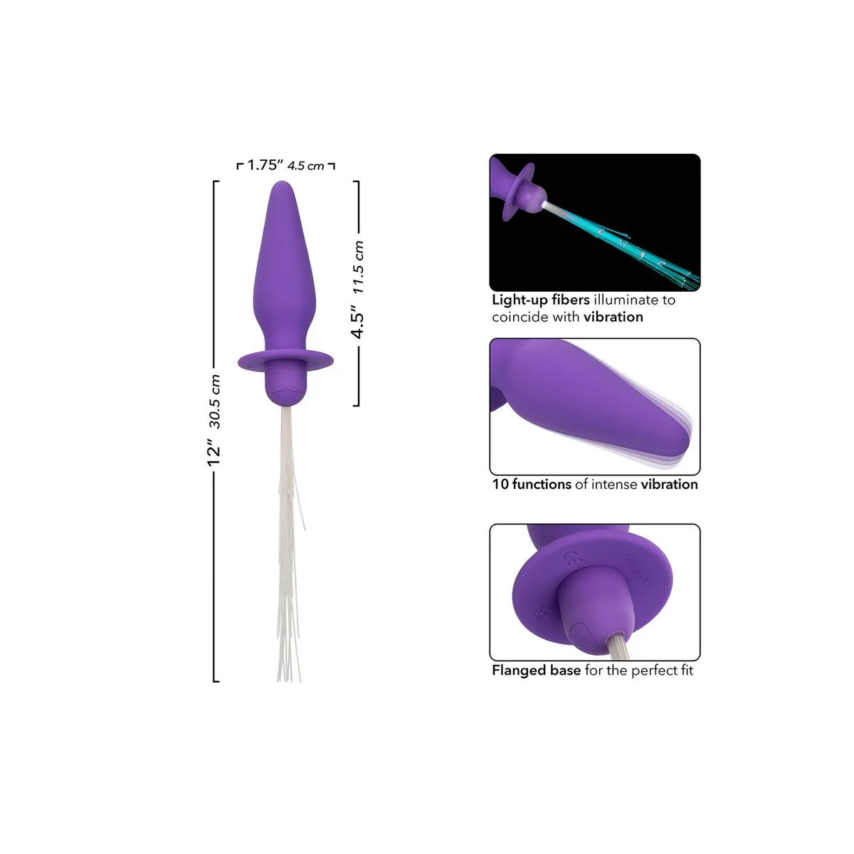 Southern Lights Light Up Leuchtende Analstecker 10 Vibrationen Silikon Lila von Calexotics | Fesselliebe.de
