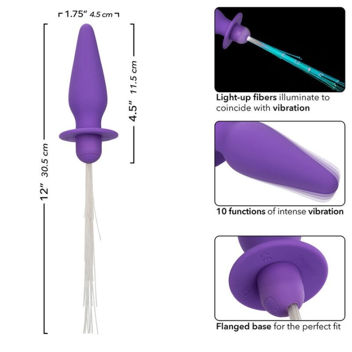 Southern Lights Light Up Leuchtende Analstecker 10 Vibrationen Silikon Lila von Calexotics | Fesselliebe.de