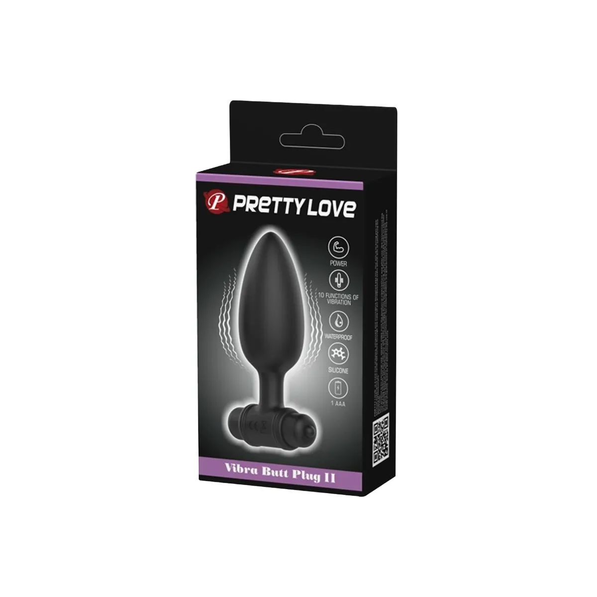 Vibra Butt Plug 2 Anal Plug 10 Vibrationen Schwarz von Pretty Love | Fesselliebe.de