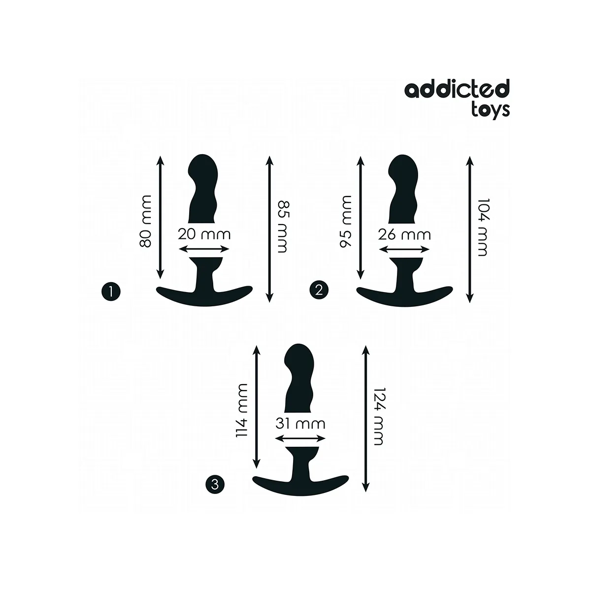 3er-Set Analplug Modell 1 von Addicted Toys | Fesselliebe.de