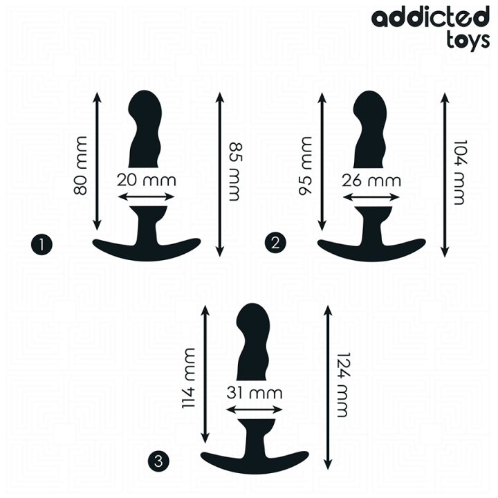 3er-Set Analplug Modell 1 von Addicted Toys | Fesselliebe.de