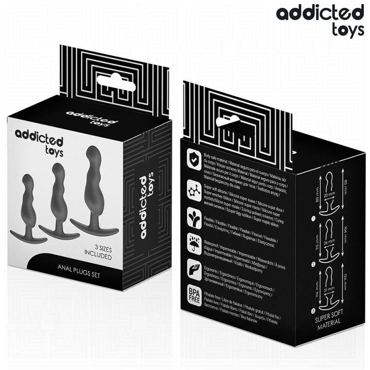 3er-Set Analplug Modell 1 von Addicted Toys | Fesselliebe.de