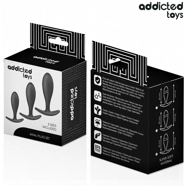 3er-Set Analplug Modell 2 von Addicted Toys | Fesselliebe.de
