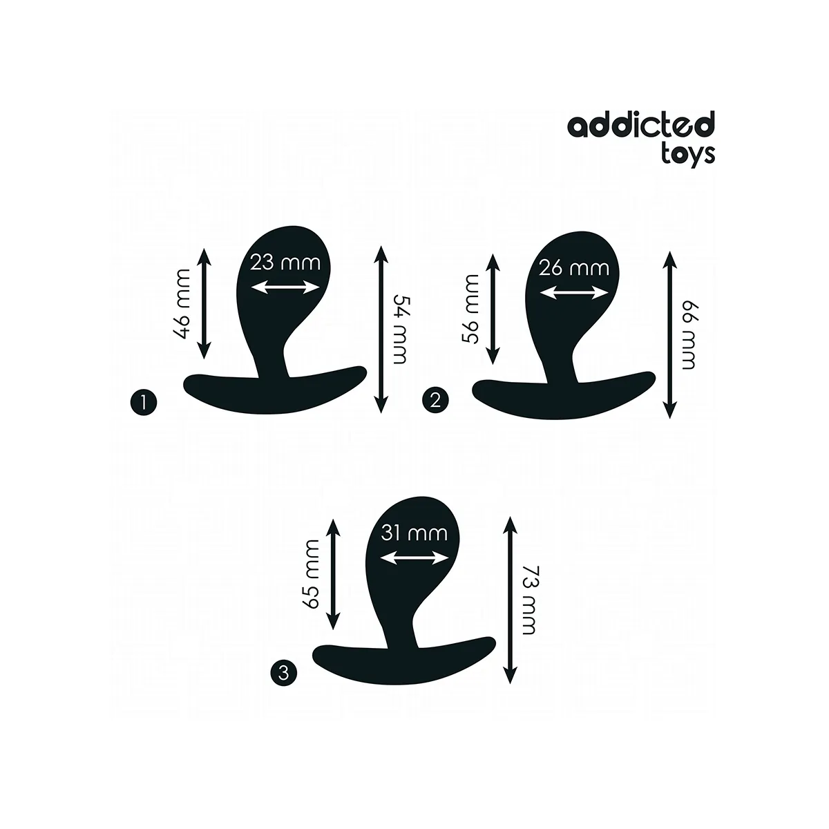 3er-Set Analplug Modell 3 von Addicted Toys | Fesselliebe.de