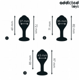 3er-Set Analplug mit Juwel von Addicted Toys | Fesselliebe.de