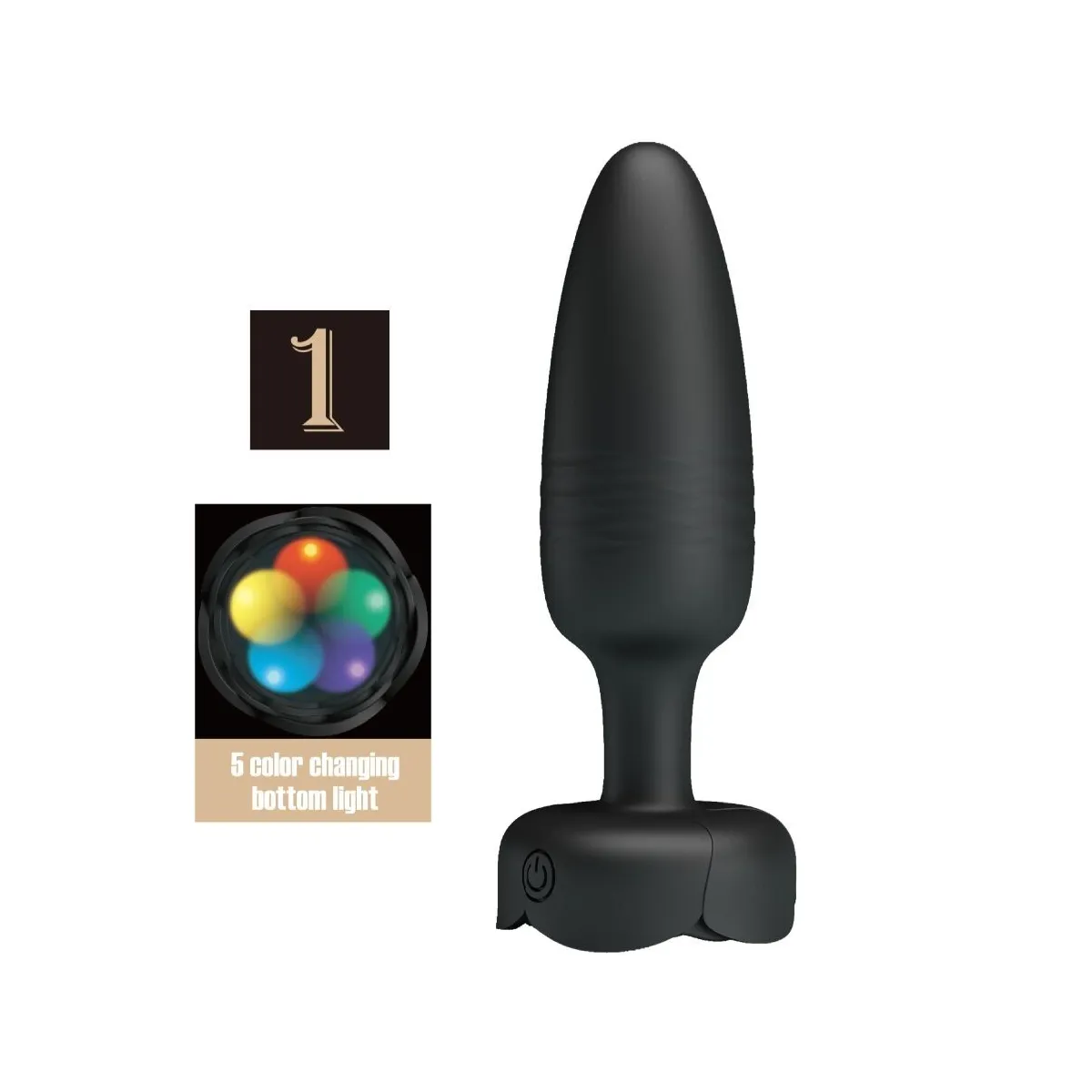 Tarion Anal Plug mit Led Licht Schwarz 12,5 cm von Pretty Love | Fesselliebe.de
