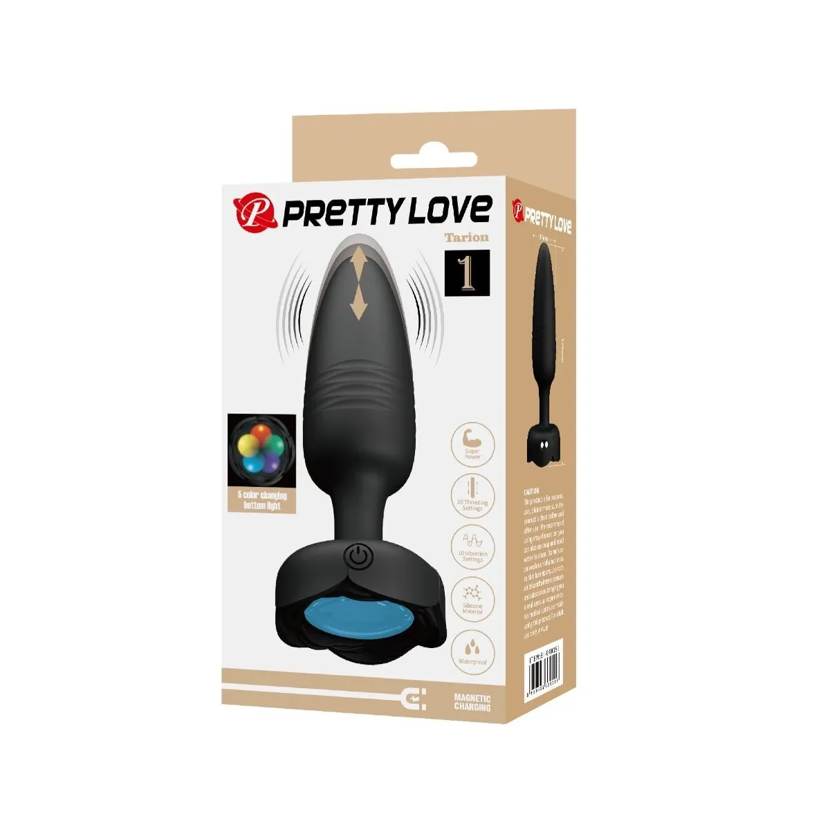 Tarion Anal Plug mit Led Licht Schwarz 12,5 cm von Pretty Love | Fesselliebe.de