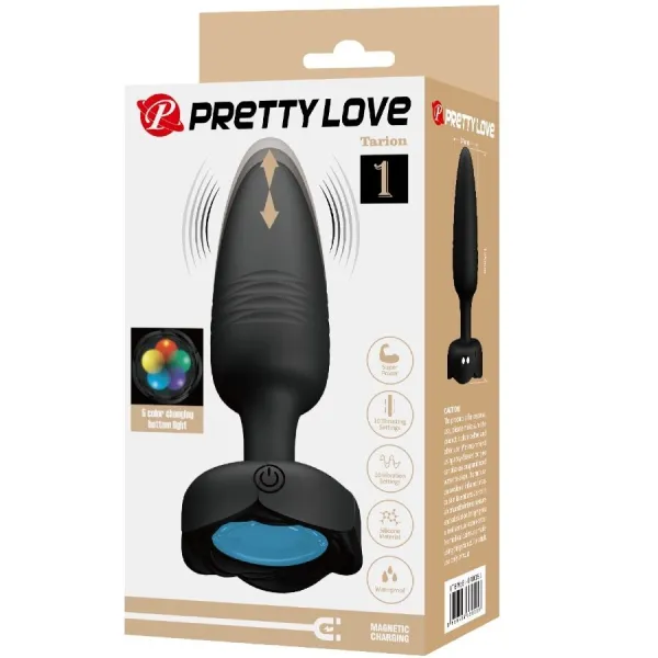 Tarion Anal Plug mit Led Licht Schwarz 12,5 cm von Pretty Love | Fesselliebe.de