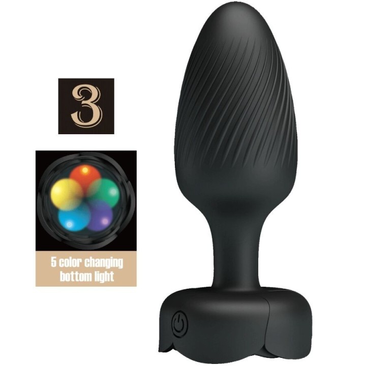 Osborn Anal Plug mit Led Licht Schwarz 9,8 cm von Pretty Love | Fesselliebe.de