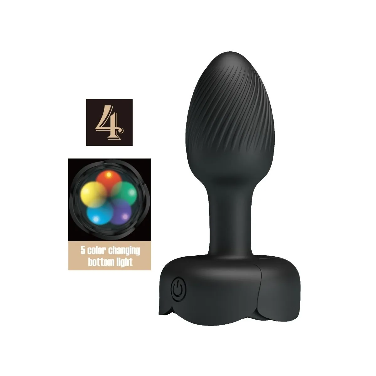 Olman Anal Plug mit Led Licht Schwarz 8,8 cm von Pretty Love | Fesselliebe.de