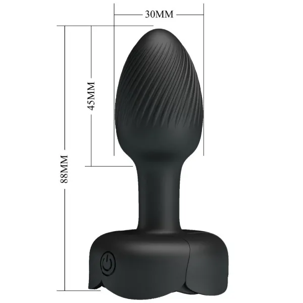 Olman Anal Plug mit Led Licht Schwarz 8,8 cm von Pretty Love | Fesselliebe.de