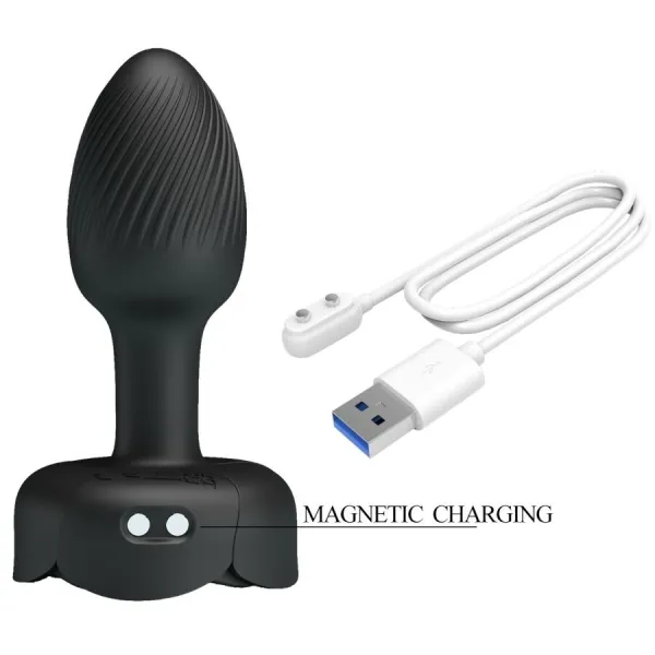 Olman Anal Plug mit Led Licht Schwarz 8,8 cm von Pretty Love | Fesselliebe.de
