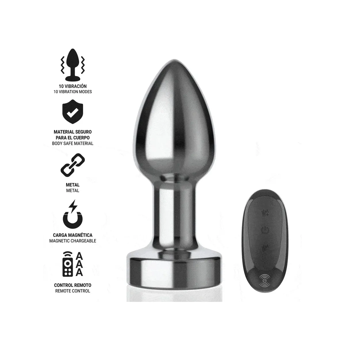Anal Plug 10 Vibrationen Metall mit Fernbedienung S von Intense Anal Toys | Fesselliebe.de