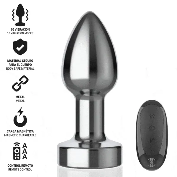 Anal Plug 10 Vibrationen Metall mit Fernbedienung S von Intense Anal Toys | Fesselliebe.de