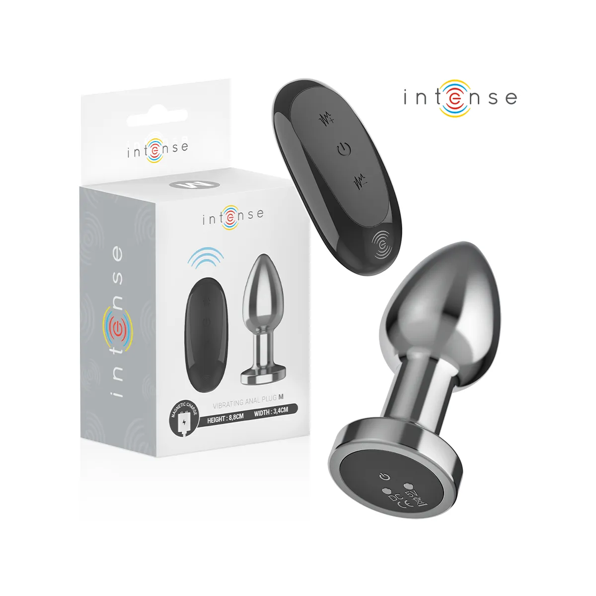 Anal Plug 10 Vibrationen Metall mit Fernbedienung M von Intense Anal Toys | Fesselliebe.de