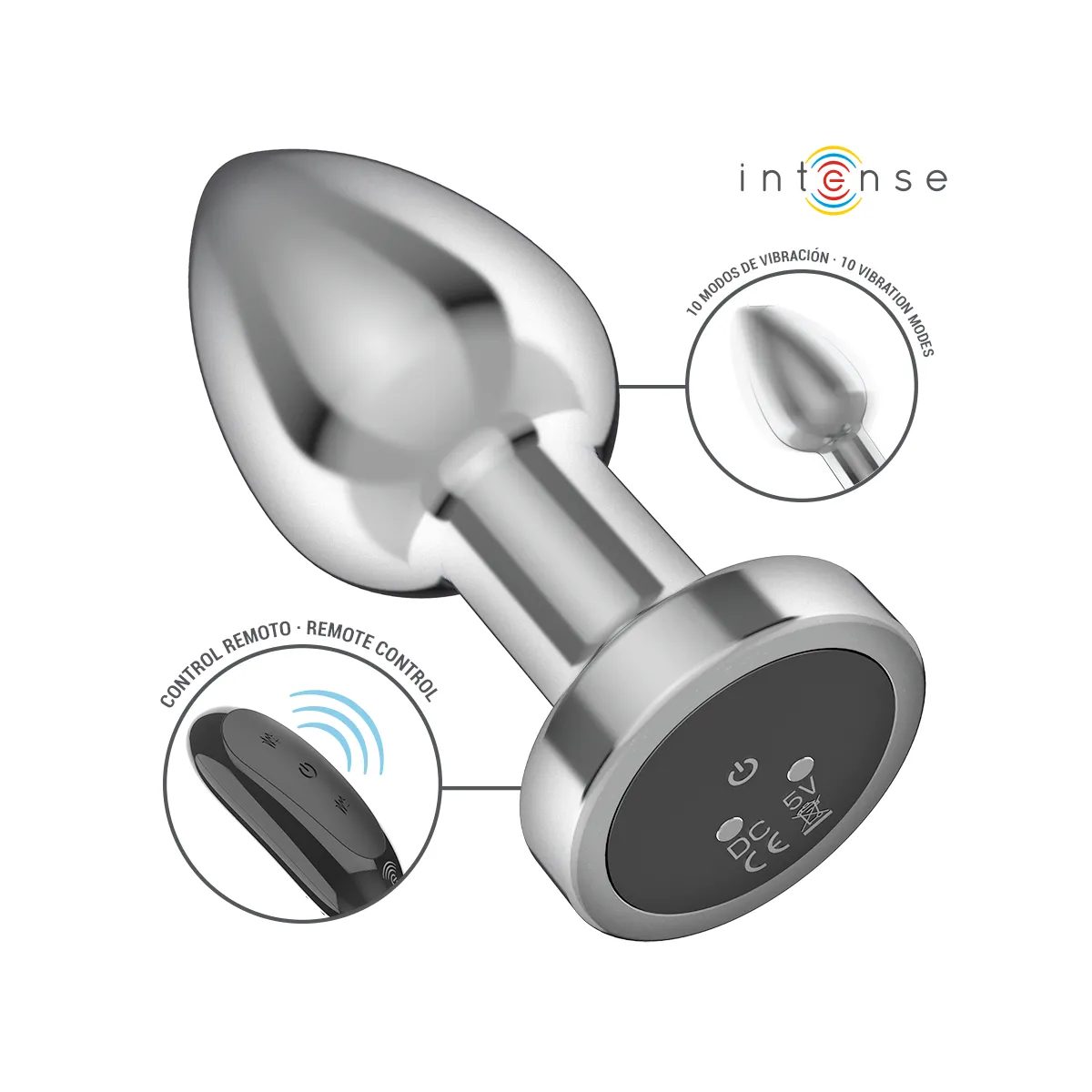 Anal Plug 10 Vibrationen Metall mit Fernbedienung M von Intense Anal Toys | Fesselliebe.de