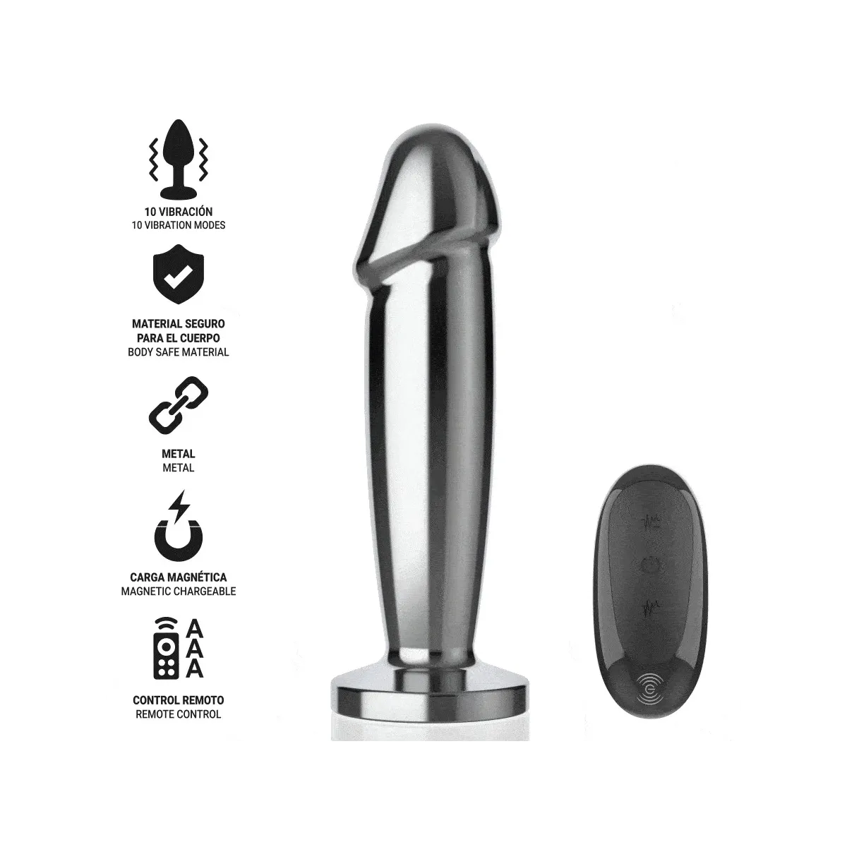Anal Plug 10 Vibrationen Metalldildo mit Fernbedienung S von Intense Anal Toys | Fesselliebe.de