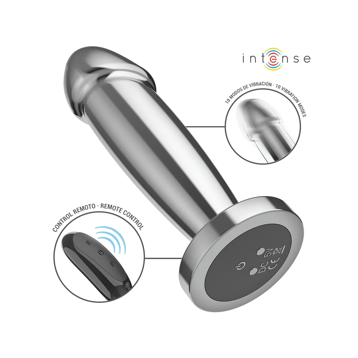 Anal Plug 10 Vibrationen Metalldildo mit Fernbedienung S von Intense Anal Toys | Fesselliebe.de