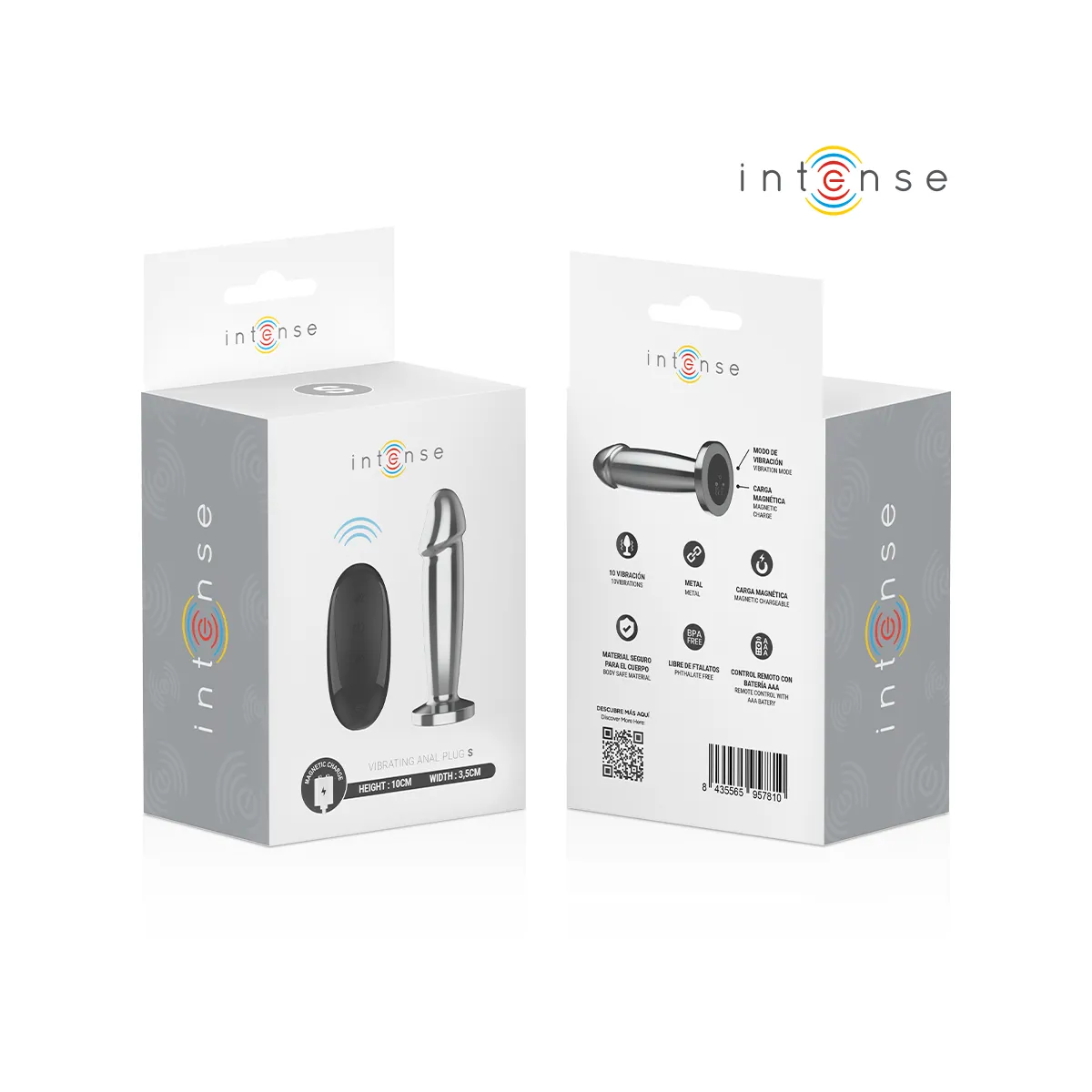 Anal Plug 10 Vibrationen Metalldildo mit Fernbedienung S von Intense Anal Toys | Fesselliebe.de