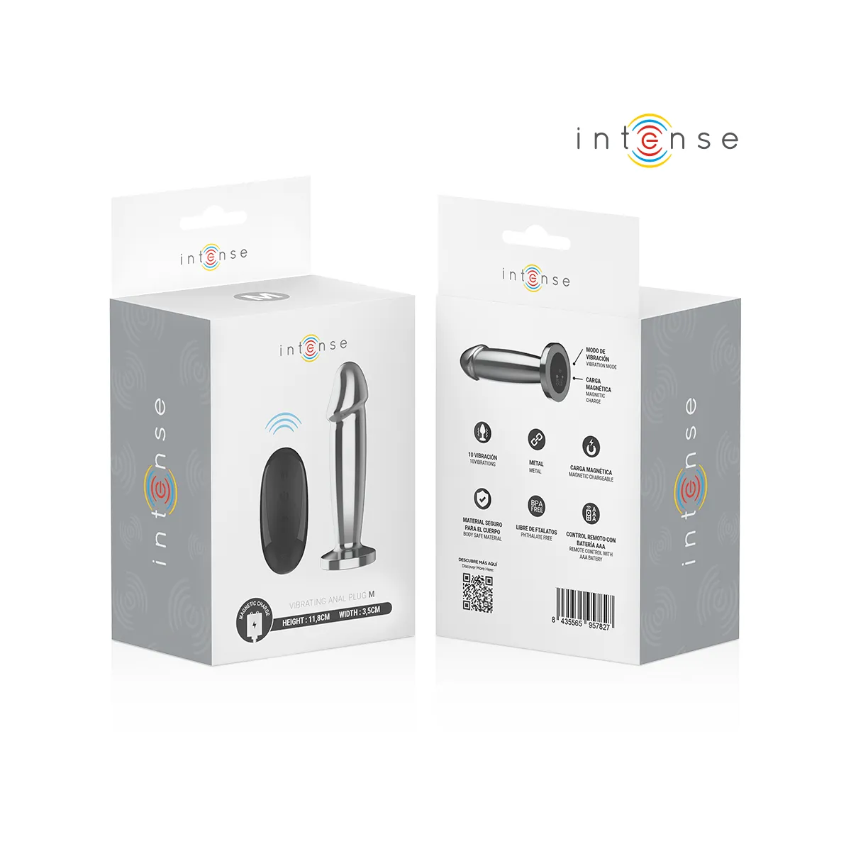 Anal Plug 10 Vibrationen Metalldildo mit Fernbedienung M von Intense Anal Toys | Fesselliebe.de