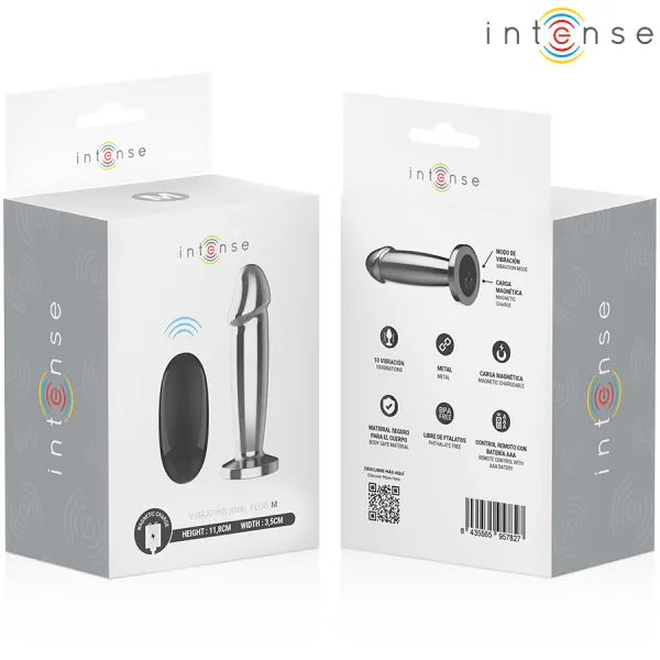 Anal Plug 10 Vibrationen Metalldildo mit Fernbedienung M von Intense Anal Toys | Fesselliebe.de