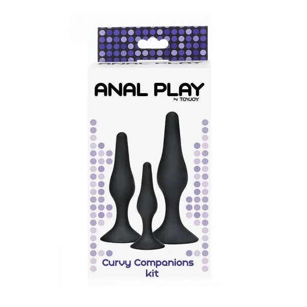 Anal Play Curvy Companions Anal Plug 3 Stück Schwarz von Toyjoy | Fesselliebe.de