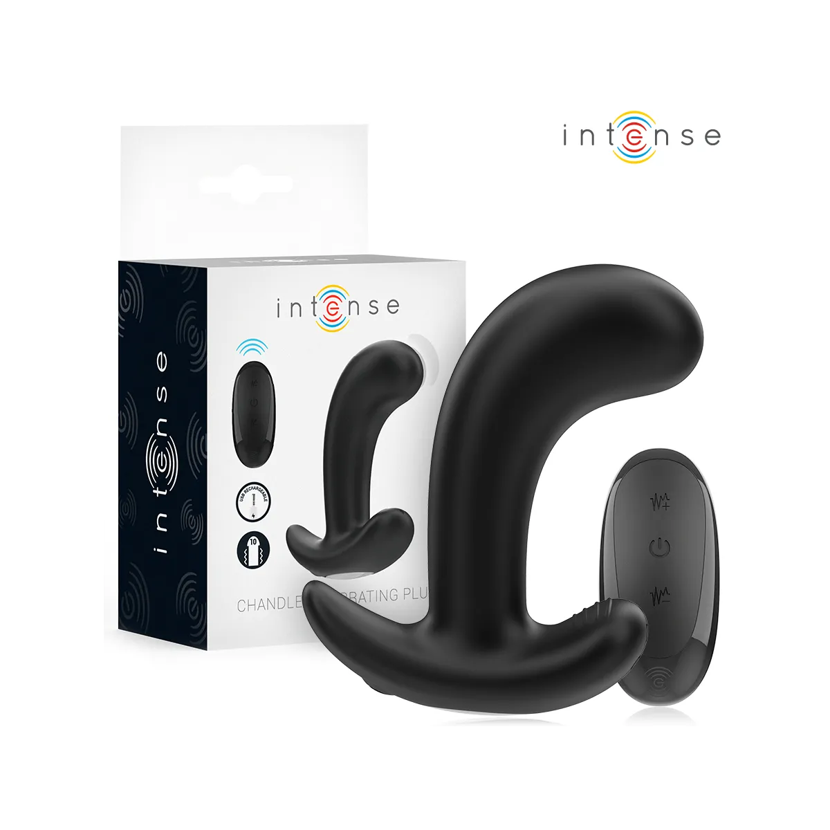Chandler Anal Plug 10 Vibrationen Schwarz mit Fernbedienung von Intense Anal Toys | Fesselliebe.de