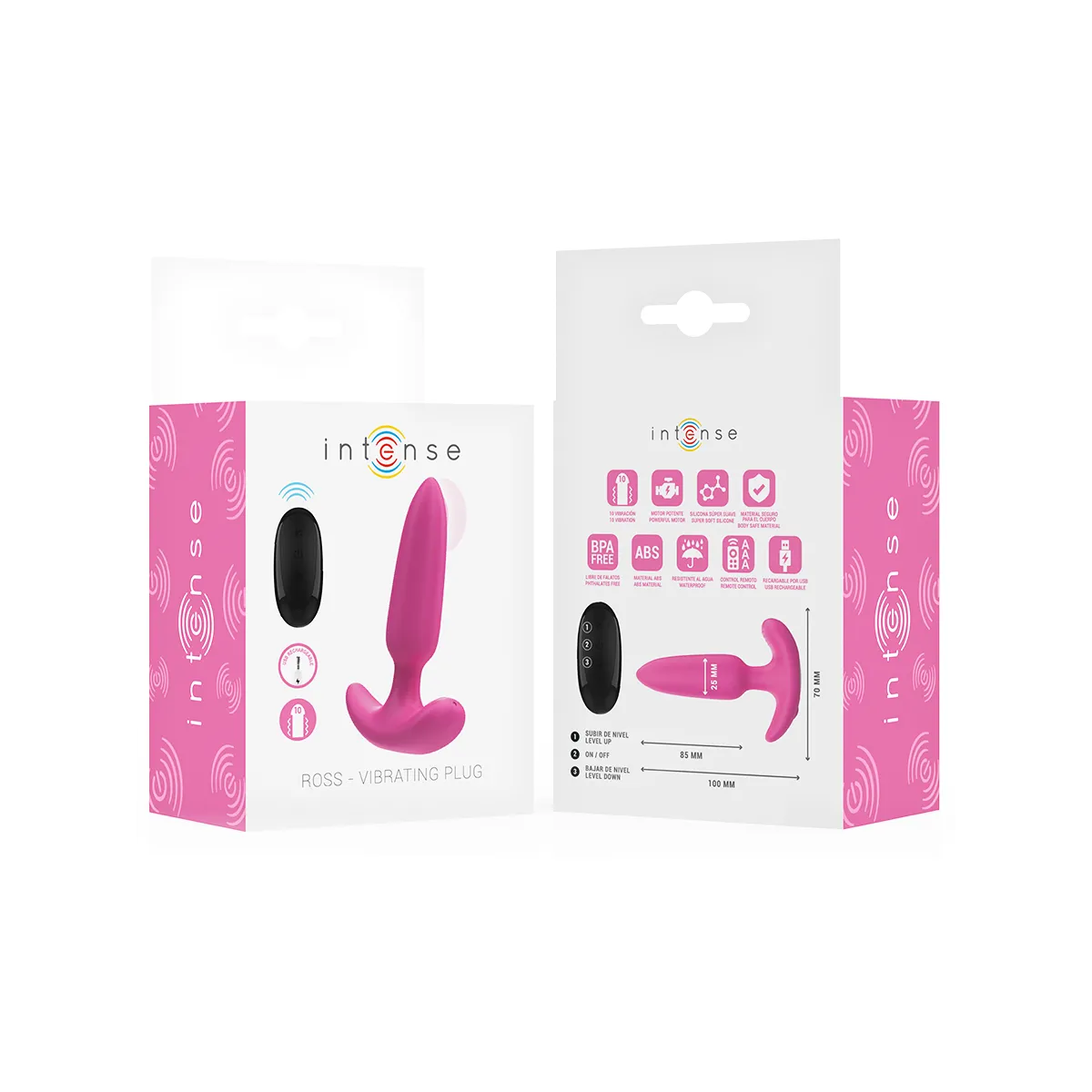 Ross Anal Plug 10 Vibrationen Rosa mit Fernbedienung von Intense Anal Toys | Fesselliebe.de