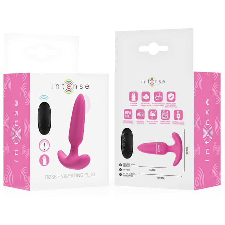 Ross Anal Plug 10 Vibrationen Rosa mit Fernbedienung von Intense Anal Toys | Fesselliebe.de