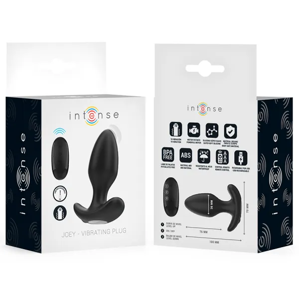 Joey Anal Plug 10 Vibrationen Schwarz mit Fernbedienung von Intense Anal Toys | Fesselliebe.de
