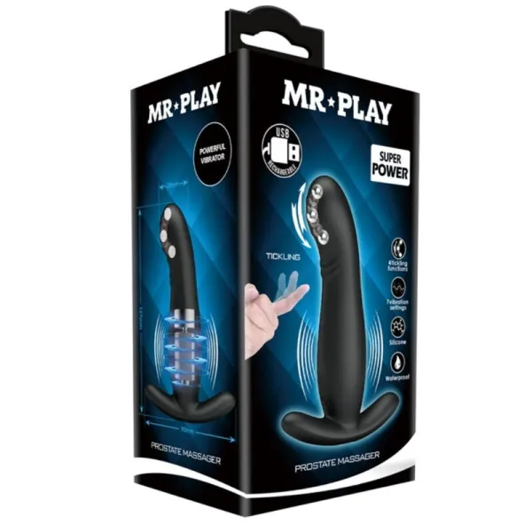Wiederaufladbares Schwarzes Prostatamassager von Mr Play | Fesselliebe.de