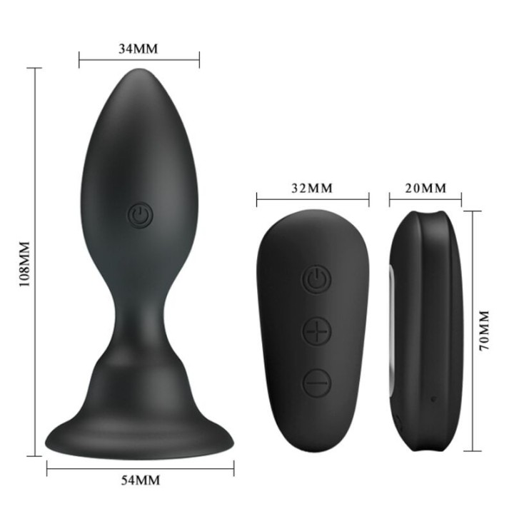 Analstecker mit Vibration, Schwarze mit Fernbedienung von Mr Play | Fesselliebe.de