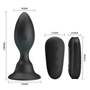 Analstecker mit Vibration, Schwarze mit Fernbedienung von Mr Play