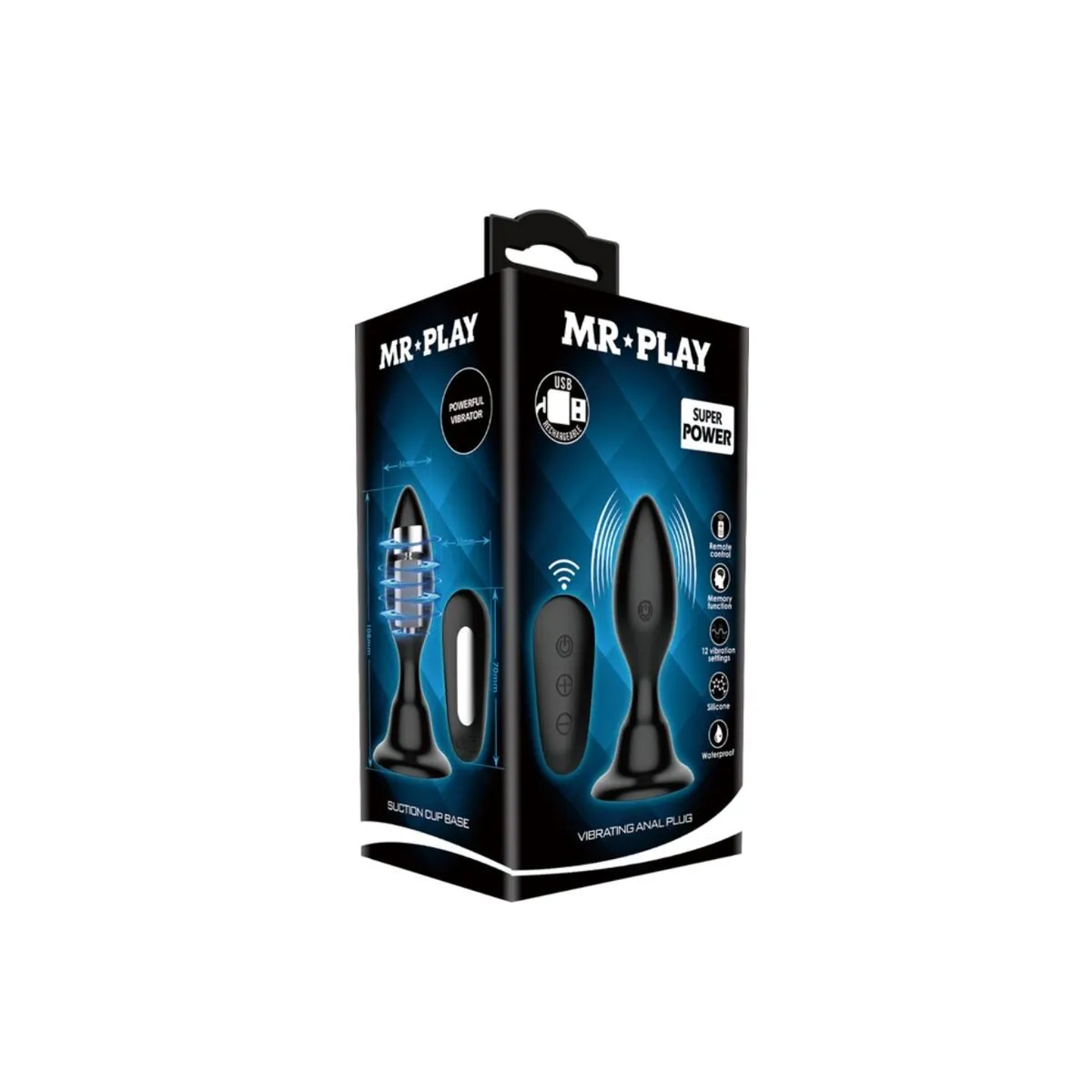 Analstecker mit Vibration, Schwarze mit Fernbedienung von Mr Play | Fesselliebe.de