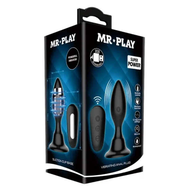 Analstecker mit Vibration, Schwarze mit Fernbedienung von Mr Play | Fesselliebe.de