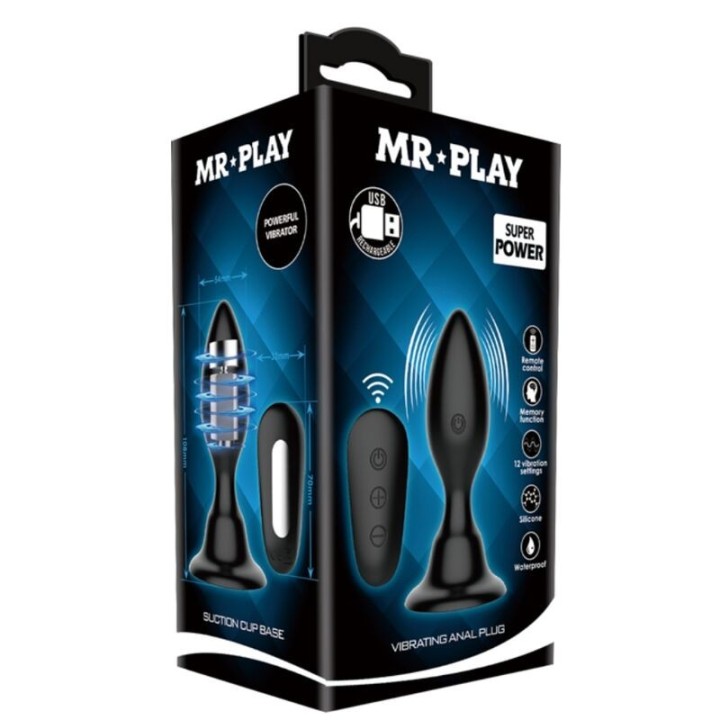 Analstecker mit Vibration, Schwarze mit Fernbedienung von Mr Play | Fesselliebe.de