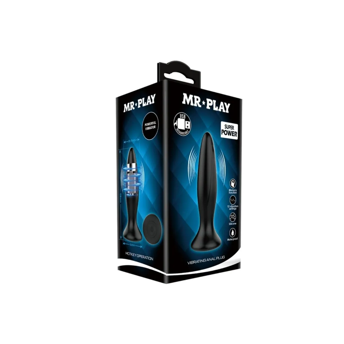 Wiederaufladbarer Schwarzer Vibrator Analsplug von Mr Play | Fesselliebe.de