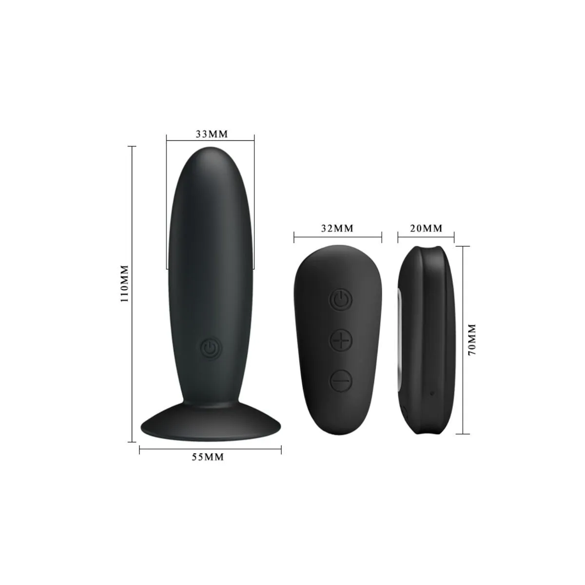 Analstecker mit Vibration, Schwarze mit Fernbedienung von Mr Play | Fesselliebe.de