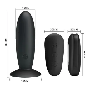 Analstecker mit Vibration, Schwarze mit Fernbedienung von Mr Play