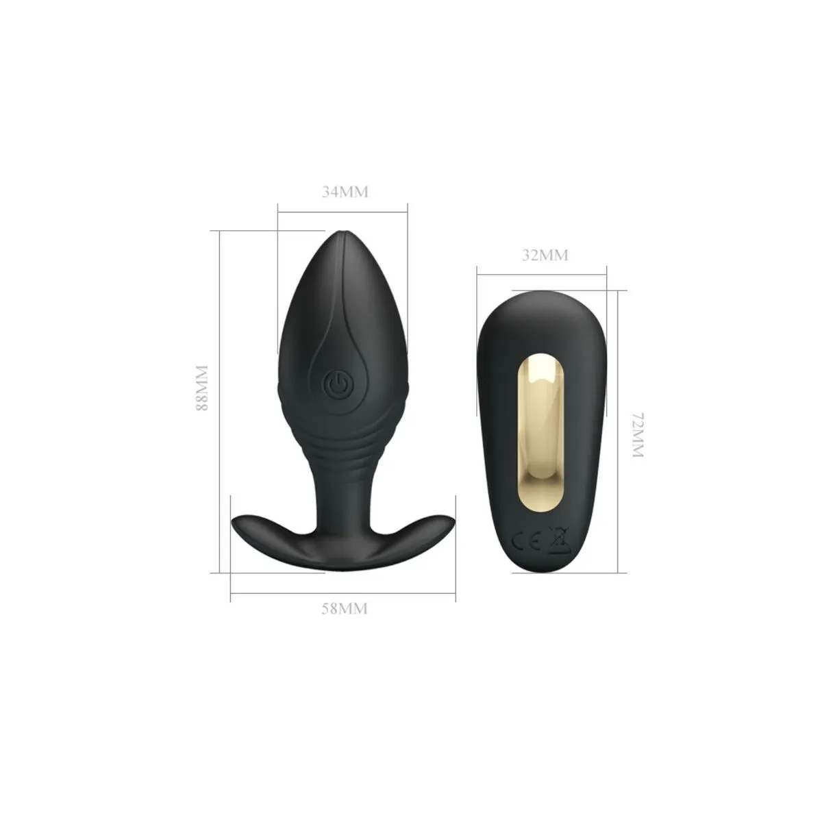 Regina Anal Plug wiederaufladbarer Vibrator Schwarz von Pretty Love Bottom | Fesselliebe.de