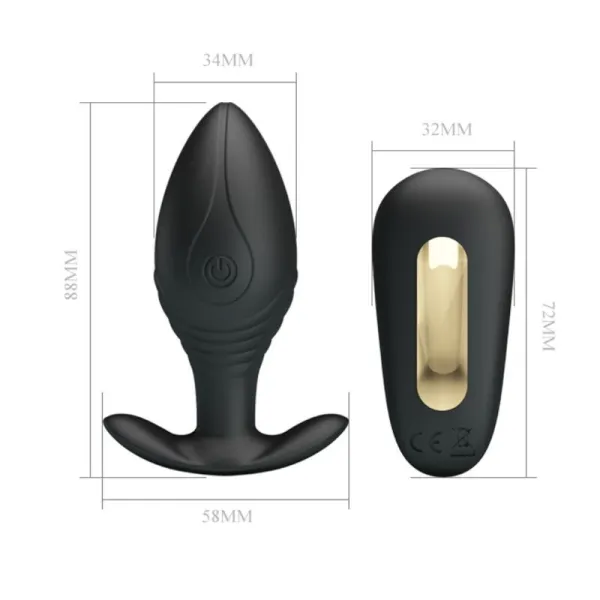 Regina Anal Plug wiederaufladbarer Vibrator Schwarz von Pretty Love Bottom | Fesselliebe.de