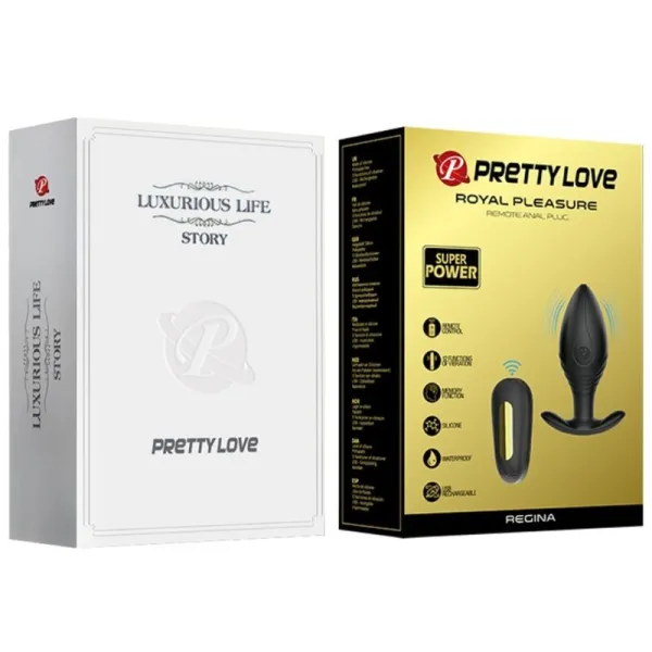 Regina Anal Plug wiederaufladbarer Vibrator Schwarz von Pretty Love Bottom | Fesselliebe.de