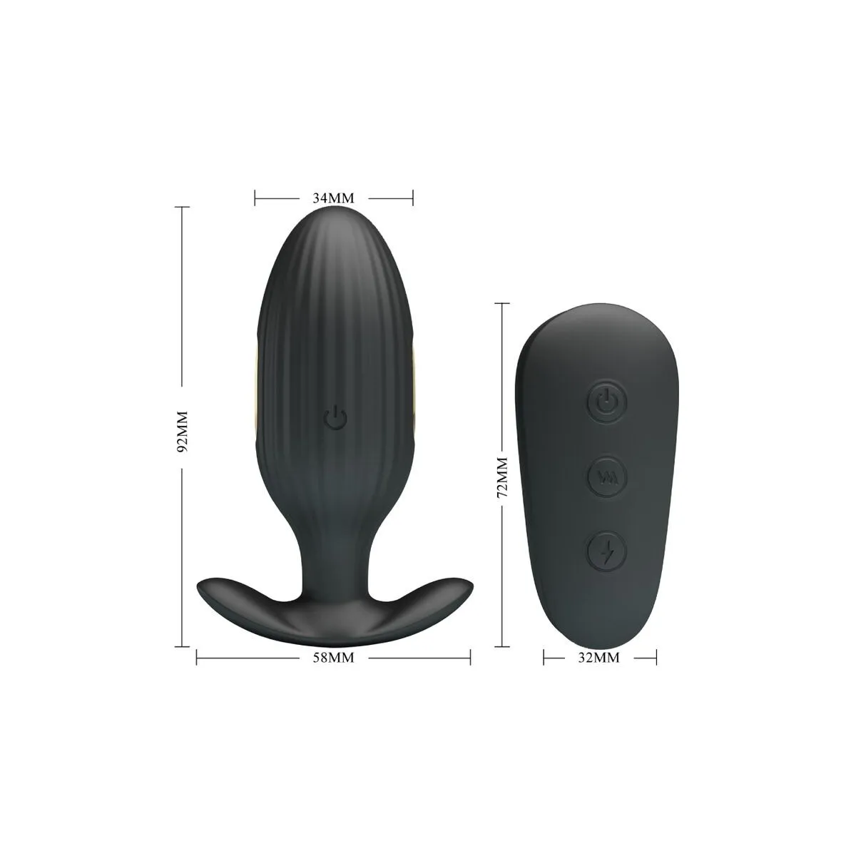 Kelly Plug Anal wiederaufladbarer Vibrator Schwarz von Pretty Love Bottom | Fesselliebe.de